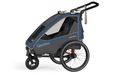 Qeridoo Sportrex 2 - Kinderfahrradanhänger für 2 Kinder, Farbe: Jeans Blue