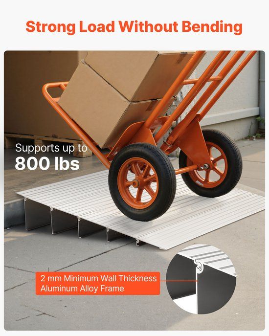 VEVOR Drempelhelling, 677x865x138 Mm, Rolstoelhelling Van Aluminiumlegering Met Een Draagvermogen Van 360 Kg, Stoeprandhellingen voor Thuis, Trappen voor Rolstoelen, Scooters, Loophulpmiddelen, Fietsen, Driewielers