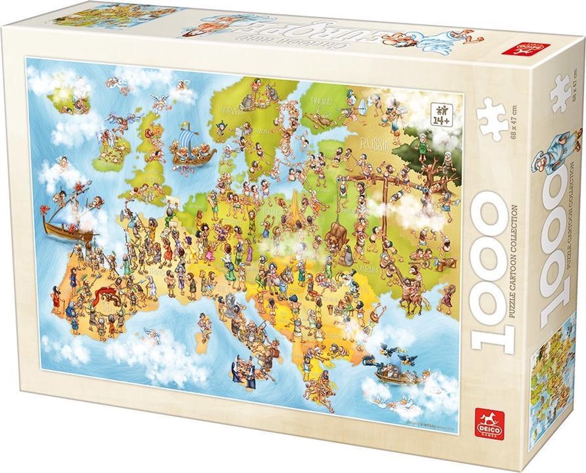 Deico Games Cartoon Map of Europe Puzzel 1000 Stukjes