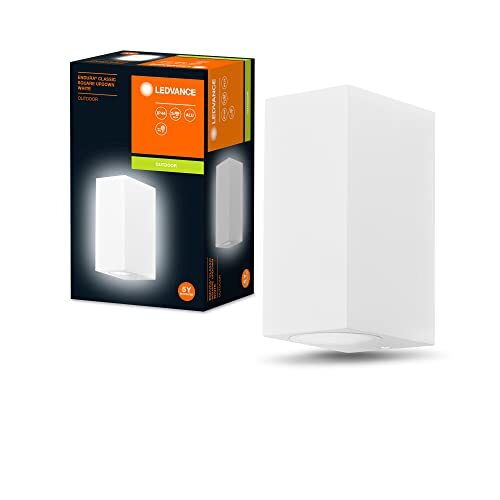 Ledvance ENDURA Classic Square Updown buitenwandlamp, wit, GU10 voet (max 35W), kan worden uitgerust met een normale of slimme lamp, down of up/down types, IP44 bescherming