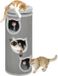 PawHut Kattentoren Spaanplaat, Polyester 38L x 38B x 96H cm Grijs