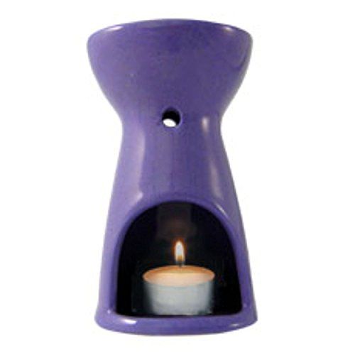Absolute Aromas Keramische witte oliebrander voor gebruik met theelichtkaarsen voor etherische oliën (lavendel)