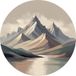 Forex Wanddecoratie Landschap - Beige en grijze bergen - 90x90 cm