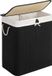 CaliCosy Panier à linge avec 2 compartiments - 100 litres - Avec couvercle - 52 x 32 x 61 cm - Noir