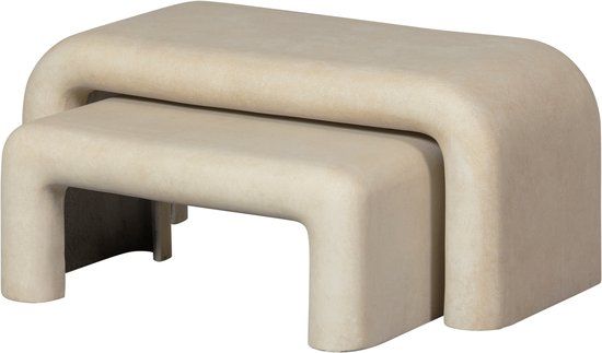 WOOOD Stani Salontafels - Naturel - Set van 2