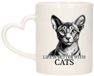 Bellatio Decorations Cadeau mok voor katten liefhebbers - Oosterse Korthaar - hartjes oor - keramiek - 300 ml