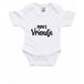 Bellatio Decorations Papas vriendje tekst baby rompertje wit jongens - Kraamcadeau/ Vaderdag cadeau - Babykleding 56
