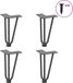 Pieds épingle pour table basse 4 pcs 20 cm anthracite