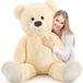 Ours en peluche géant, 130 cm, doux, beige, idéal pour les câlins