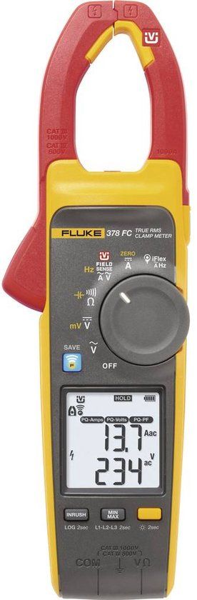 Fluke 378 FC TRMS AC/DC contactloze multimeter klemmen met iFlex