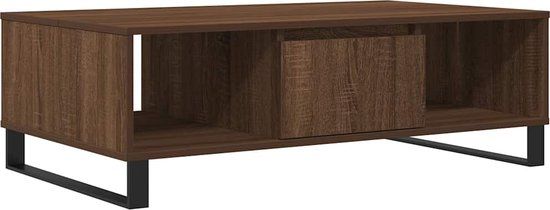 vidaXL Salontafel 104x60x35 cm bewerkt hout bruineiken