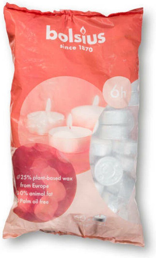 Bolsius Theelicht Wit 6 branduren