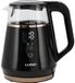 Geko Lund Glazen waterkoker 68216 - 1 liter, 900-1100 W, temperatuurregeling, zwart