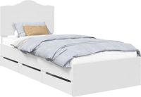 vidaXL Bedframe met lade en hoofdeinde Wit 75 x 190 cm Hout