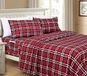 Elegant Comfort Lilliana Plaid 6-delige lakenset, Supreme Coziness Fade & Wrinkle Resistent, 1500 draadtelling diepzak hoeslaken met slimme zakken, geruite lakenset, Twin XL, wijnrood