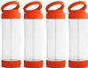 Merkloos / Sans marque Stricker Europe Waterfles - 4x - glas - rood - 390 ml - met smartphone houder - BPA-vrij