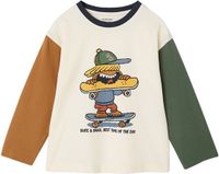 Vertbaudet Jongensshirt met lange mouwen Ecru Katoen Maat 116