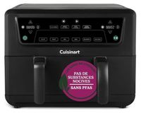 Cuisinart Friteuse sans huile Airfryer AFD10OBLE, Double Cuve 10,4L, Noir, 2400W