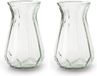 Jodeco Bloemenvaas - 2x stuks - Stijlvol model - helder/transparant glas - H18 x D11,5 cm