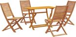 vidaXL Tuinset, 5-delig, bruin, massief acaciahout