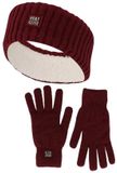 Heatkeeper Dames Winter Thermo Set - Hoofband + Handschoenen - Burgundy - One Size
