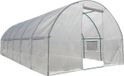 Serre tunnel - Serre de jardin tunnel - Cultiver des plantes - Matériau PE renforcé - 290x145x175cm - Blanc