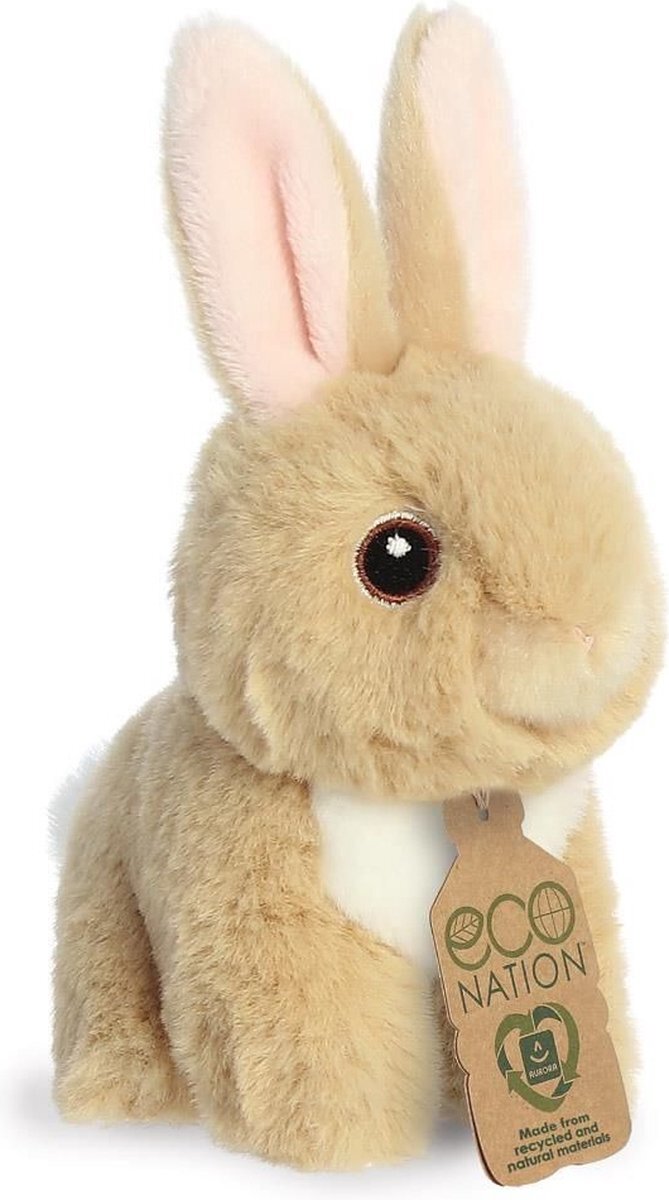 Aurora Pluche dieren knuffels konijn van 13 cm - Knuffeldieren konijnen speelgoed