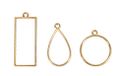 Rayher 22796616 metalen fitting: hanger, goud, rechthoek, druppel en rond, SB-Btl 3 stuks, normaal