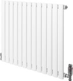 MonsterShop Monster Group BV Ovale radiator 1 kolom - 600x780 mm - wit - thermostaatkraan
