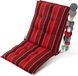 Beautissu Set de 2 Coussins Premium Basse Dossier 100x50 cm Résistant aux UV & Épais de 8 cm Coussin de Chaise de Jardin Bandes de Fixation Antidérapantes Tissu Robuste Rouge Rayé