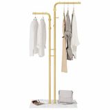 Luxaliving Staande Kapstok met Marmeren Voet – 5 Haken – Goud/Wit – Moderne Garderobe Kapstok – Hal / Entree / Slaapkamer – 170 cm