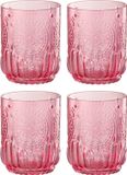 J-Line Drinkglas Maya - Glas - Roze - Giftbox van 4