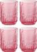 J-Line Drinkglas Maya - Glas - Roze - Giftbox van 4