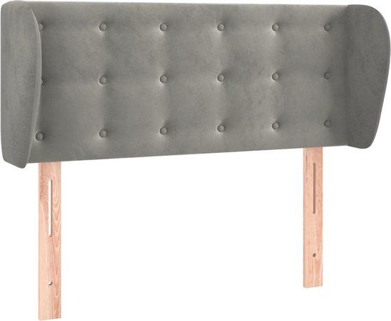vidaXL Hoofdbord met randen 83x23x78/88 cm fluweel lichtgrijs