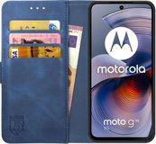 Rosso Element Wallet Book Case voor Motorola Moto G55 - Blauw