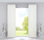Gardinenbox Milano 203571-2 Set van 2 verduisteringsgordijnen, fluweel, ondoorzichtig, verduisteringsgordijnen, verzwaringsstangen, 245 x 60 cm, crème