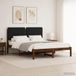 vidaXL Bedframe met gestoffeerd hoofdbord Donkerbruin en Zwart