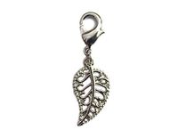 INNSPIRO Mooie bedels metalen hanger, gestanst blad met karabijnhaak, 10 x 19 mm. 25 stuks.