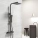 Merkloos Thermostatische Douchekolom met Veiligheidsslot en Handdouche - Roestvrijstaal, 20x20 cm, Constant Temperatuur