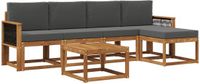 vidaXL - Canapé d'angle - 5 places - Polyester - Naturel et anthracite