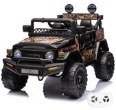 Vrooomy Toyota FJ Cruiser Full Option Elektrische Kinderauto 1 tot 6 jaar – Officieel Gelicentieerd Accuvoertuig met Lederen Zitje, Schokdempers & Bluetooth – 12V Kinderauto met Afstandsbediening, 3-puntsgordel & Soft-Start – Zwart
