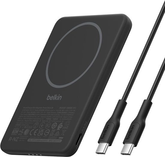 Belkin Slim Magnetic Power Bank 5000 mAh – Zwart