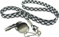 R.H. Smith & Sons Wig Makers Ltd 10x pièces sifflet de course arbitre ou police thème sur cordon noir/blanc