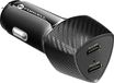 Forcell Chargeur de voiture Double USB-C 40W Power Delivery Carbone