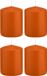 Trend Candles bougies cylindriques - 4x - bougies coniques - orange - 6 x 8 cm - 29 heures de combustion - Bougies sans parfum - Décoration d'intérieur