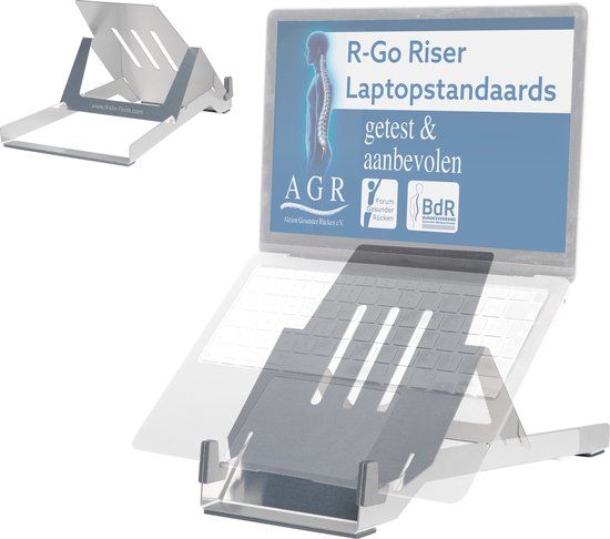 R-Go Tools R-Go Riser Basic Laptopstandaard - Aluminium - Zilver