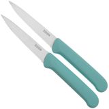 Eden keukenmessen Eden gekartelde groentemesjes, lichtblauw, 9 cm, set van 2