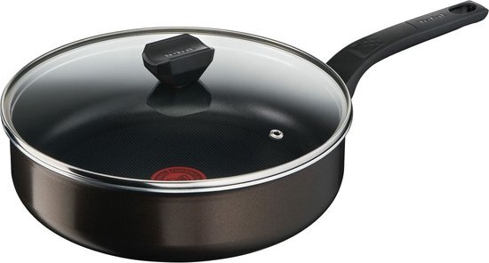 Tefal Easy Cook&Clean B5543202 stoofpan 24 cm + deksel, voor alle warmtebronnen, behalve inductie, antiaanbaklaag, gemaakt in Frankrijk, Easy Cook&Clean