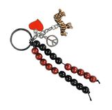 Pracht Creatives Hobby 5936-12035 Harkketting met sleutelhanger voor zelfontwerpen, tijger zwart-donkerrood, knutselset met 20 harkkralen, voor de eerste schooldag voor de suikerkegel