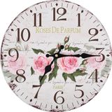 vidaXL - Wandklok - vintage - stijl - 30 - cm - bloemen